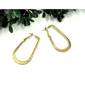 Gold-Tone Teardrop Hoop Earrings